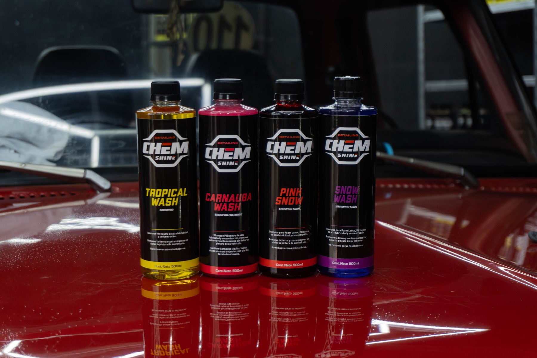 Productos Chem Shine sobre vehículo